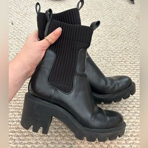 Zara Black Chunky Boots